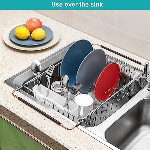 Expandable Multifunctional Dish Drying Rack (White)