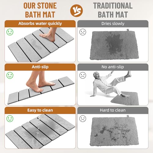Stone Bath Mat (Light Gray)