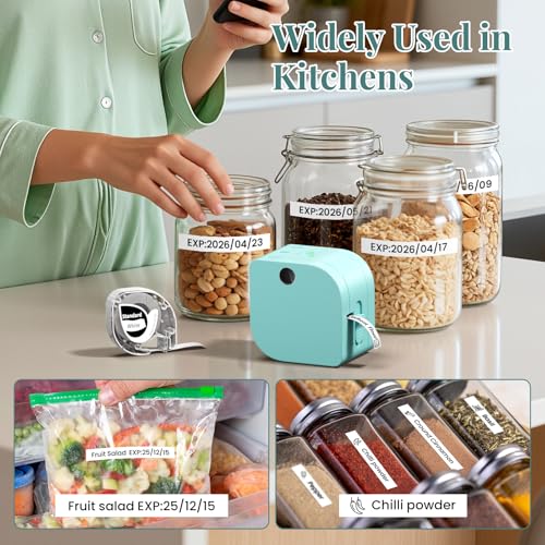 P12 Label Maker Machine with 1 Tape (1 Printer+1 Label Tape / Green)
