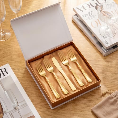 200pcs Gold Plastic Forks (Gold)