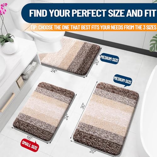 Small Bathroom Rugs 30x18 (30" X 18" / Brown)