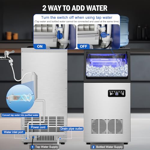 120 lbs Commercial Ice Maker Undercounter 5 Gal Jug Self
