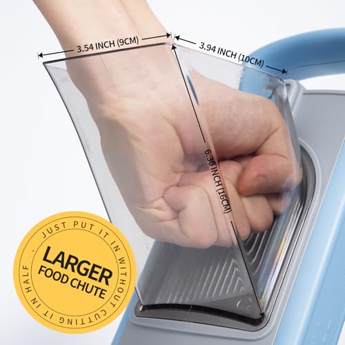 Safe Mandoline Slicer for Kitchen (3rd Gen, Blue+Green)