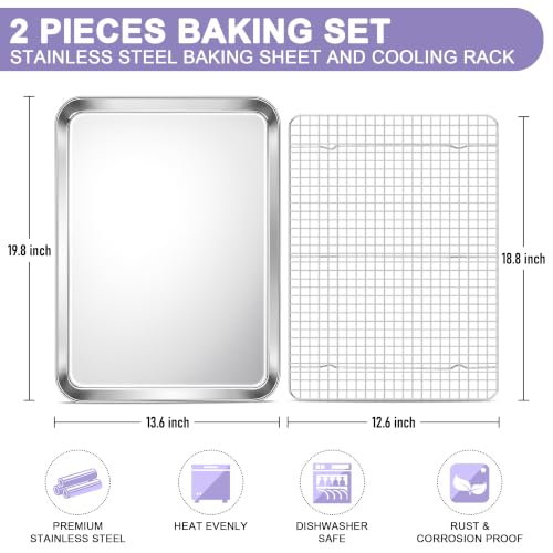 Large Baking Sheet with Wire Rack (20"x14")