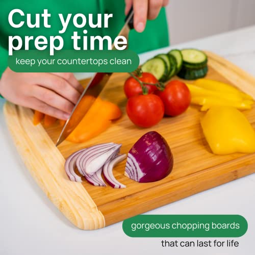 15 Inch Medium Cutting Board with Lifetime Replacements (Two-Tone / 15"L x 11"W)