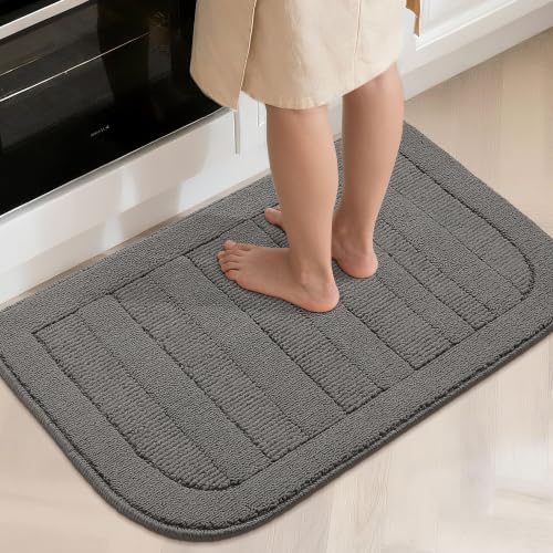 24x40 Inch Kitchen Rugs Non Slip Washable Kitchen Sink Rug (24" x 40" (Semicircular) / Grey)