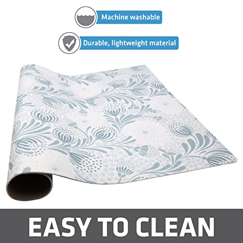 Jumbo XL Dish Drying Mat (Light Blue Floral / 19" x 24")