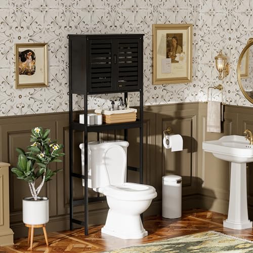 Bathroom Over The Toilet Storage Cabinet (Black)