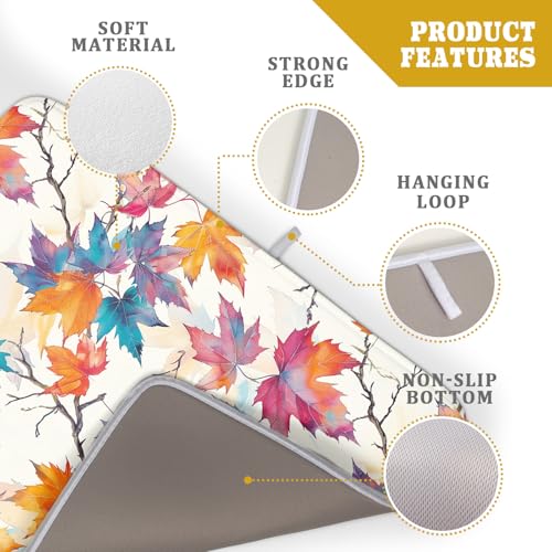 Maple Leaf Dish Drying Mat fall autumn colorful leaves absorbent dish drain mats for kitchen counter (Maple Leaf 606 / 24" x 18")