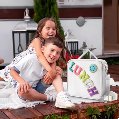 Insulated Lunch Bag With Adjustable Shoulder Strap (White)
