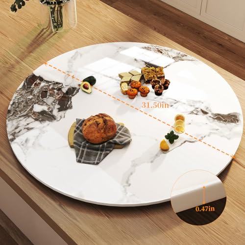 31.5" Lazy Susan for Table Top Tempered Glass Rotating Serving Tray for Dining Table