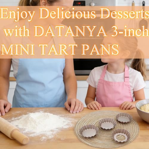 Mini Tart Pans Removable Bottom 3 Inch (3.15 Inch X 0.8-inch)