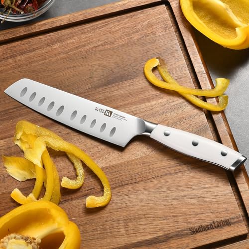 Stahl 8 Piece German Steel Kitchen Knife Block Set (White)