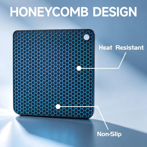 Silicone Trivets for Hot Dishes (Black: Square & Round)
