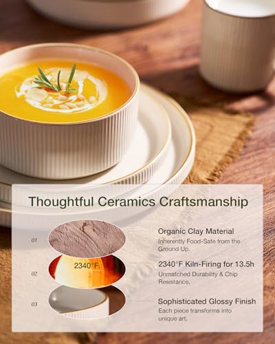 Star Stoneware Dinnerware Sets for 8 (White)