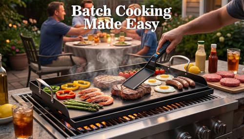 25" x 16" Cast Iron Grill Griddle Kit (25.1" x 16.1" x 2.7")