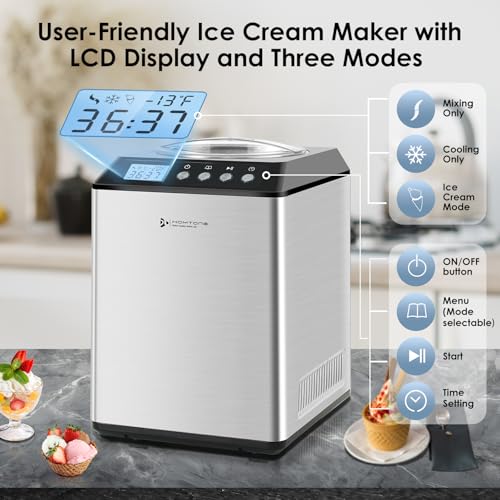 2.64QT Ice Cream Maker Machine with Compressor