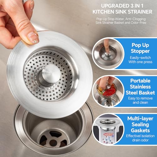 3 in 1 Kitchen Sink Drain Strainer