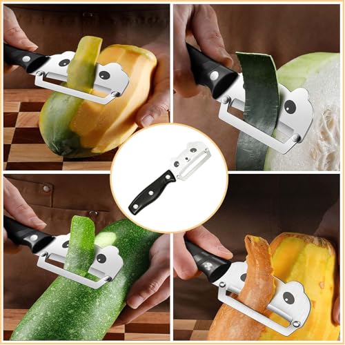 Vegetable Peeler Ergonomic Handle Stainless Steel for Potato Fruit (Standard / Black)