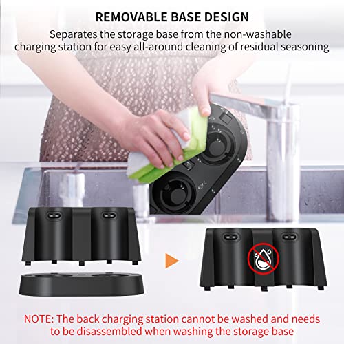 Electric Salt and Pepper Grinder Set Stainless Steel Spice Grinder Automatic Pepper Mills with Easy (Upgrade Silver)