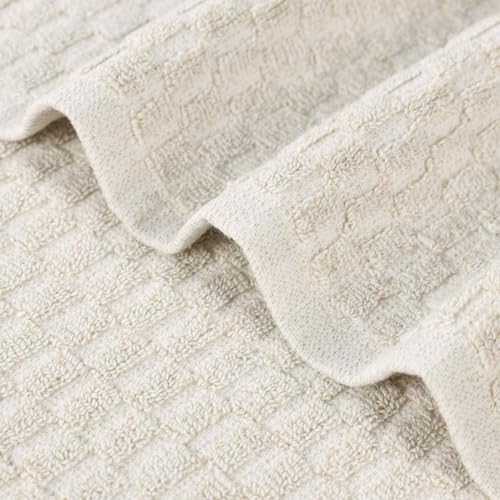 Juno Viscose Cotton Blend Medium Weight Bath Sheets (2 Piece Bath Sheet Set / Beige)