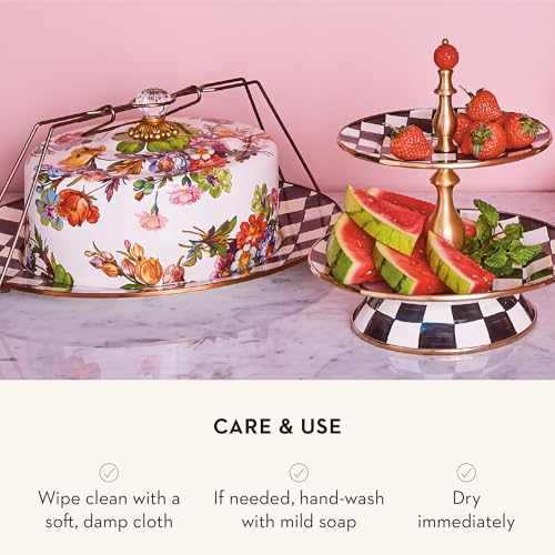 Enamel Cake Carrier (White Flower Market)