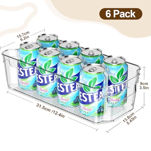 Clear Fridge Organizer (12.4 inch 6 Pack)