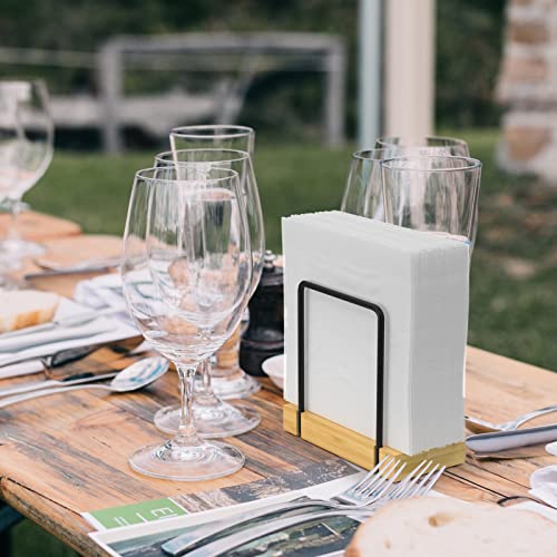 Napkin Holder for Table (Black/Natural / 5.78 x 2.51 x 5.04 inches)