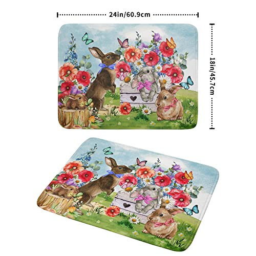 Spring Rabbit Dish Drying Mat (DrymatLRabbit / 24" x 18")