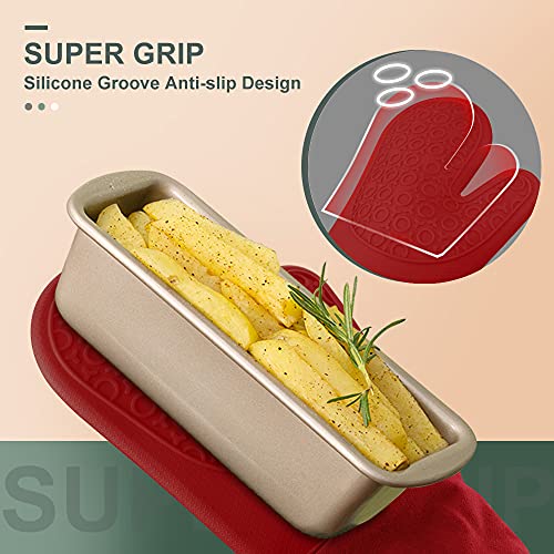 Silicone Oven Mitts (Empire Red / 14.6in Oven Mitts)