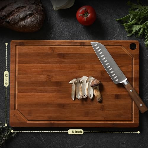 Wood Cutting Boards for Kitchen (Brown / 18"L x 12"W)