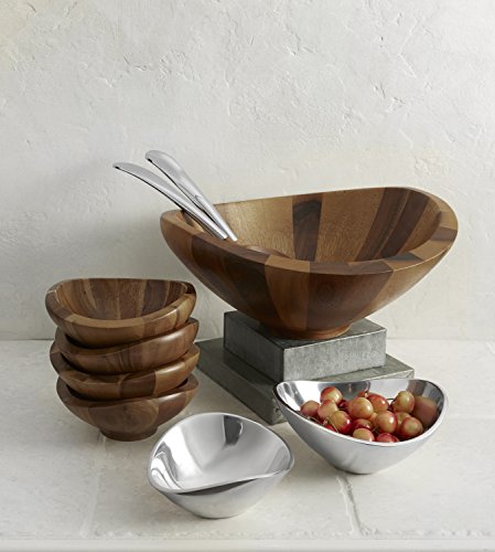 Butterfly Acacia Wood Salad Bowl with 2 Salad Servers (Wood)