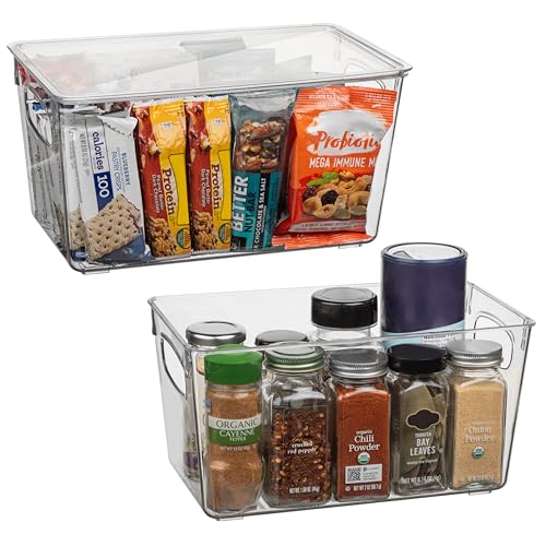 Pantry Storage Bins with Lids for Kitchen & Fridge