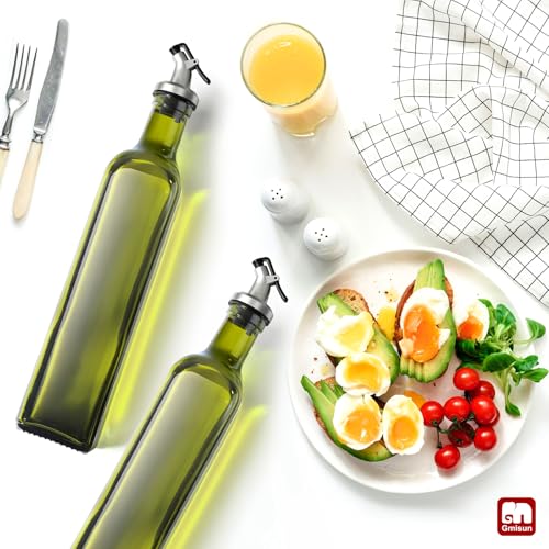 Olive Oil Dispenser Bottle for Kitchen (Green / 17 Ounces-4 Pack)