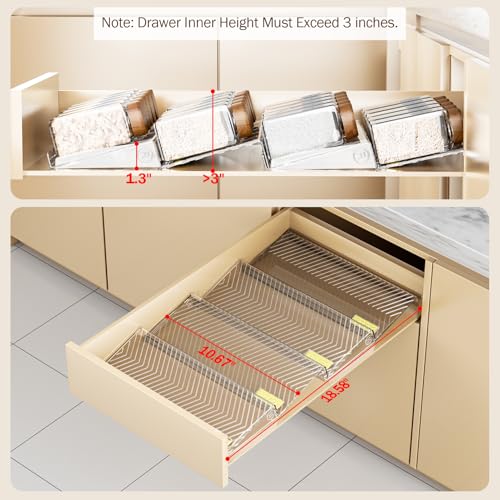 Spice Drawer Organizer (Clear / 4 Packs - 1 Tier)