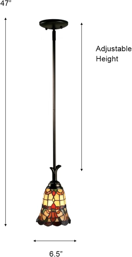 Dale Tiffany TH70101 Freeport Mini Pendant Light, Antique Bronze and Art Glass Shade, Red