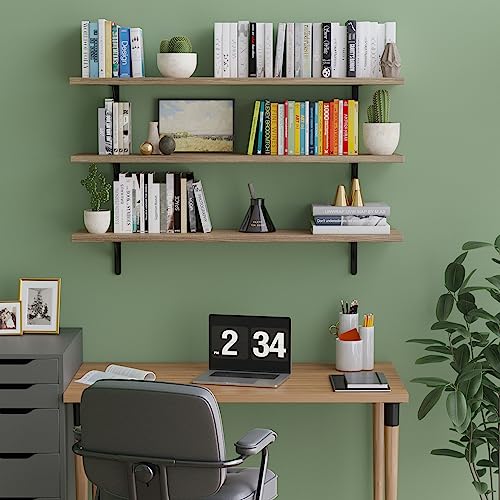 Forme 48 inch Long x 10 in Deep Rustic Floating Shelves for Wall Storage