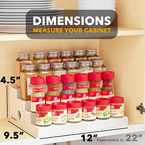 Bamboo Spice Rack Organizer for Cabinet