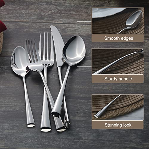 Bailey 20 Piece Forged Silverware Set Stainless Steel Flatware Set (Sliver / 20 pieces for 4)