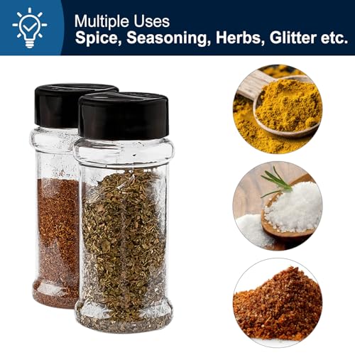 24 Pcs 3 Oz Spice Jars Plastic Seasoning Containers
