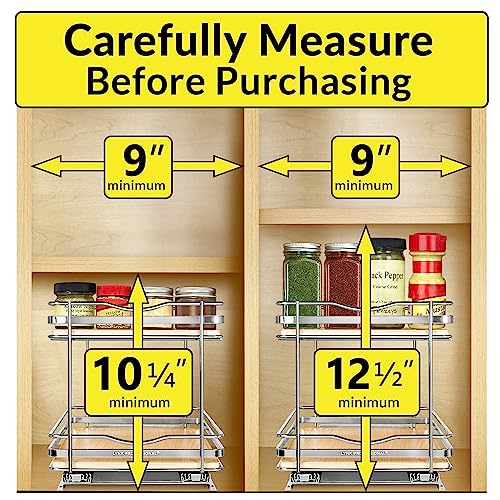 lite™ Pull Out Spice Organization for Cabinets (Wood / 8-1/4" - 2 Tier)
