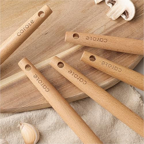 10 Piece Kitchen Utensils Set with Wood Cool (10 PCS / Cream White)