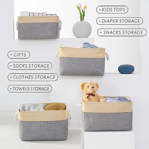 Organization and Storage Basket for Organizing (Golden&Grey / Large (Pack of 4))
