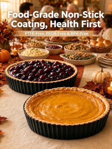 9.45*2.2 Inch Quiche Pans 2 Pack. Removable Bottom (9.45*2.2IN)