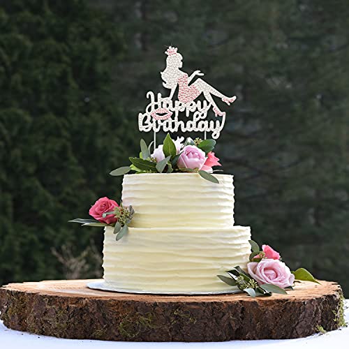 Happy Birthday Crown Queen Lady Rhinestone Cake Topper