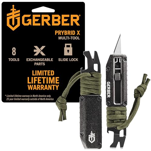 Prybrid X EDC Pocket Knife Multitool with Bottle Opener (Multi-Tool & Paracord-Green)