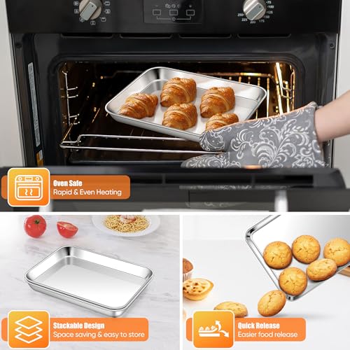 1 Pack 9 x 7 Inches Mini Stainless Steel Baking Sheet