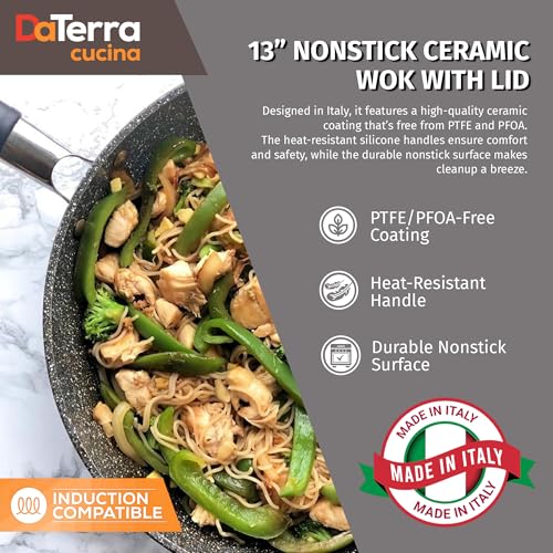 Nonstick Ceramic Wok with Lid