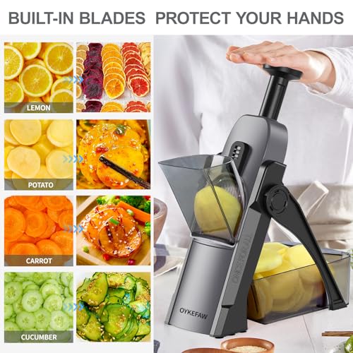 Safe Mandoline Slicer for Kitchen (Black)