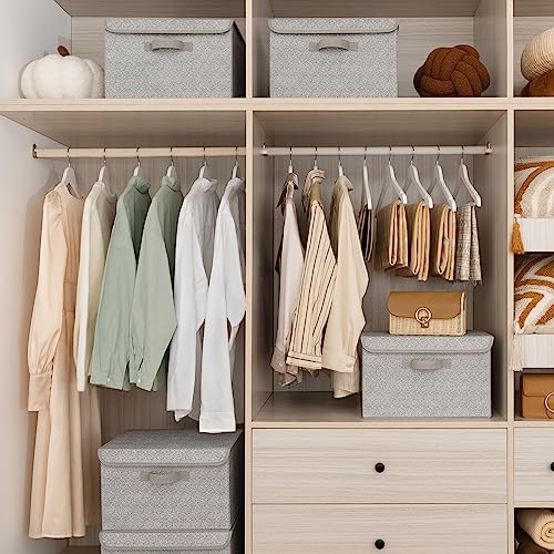 Storage Baskets with Lids (Ash Gray / Large-2 Pack)